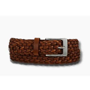 35mm | Tan | Plaited Leather Belt