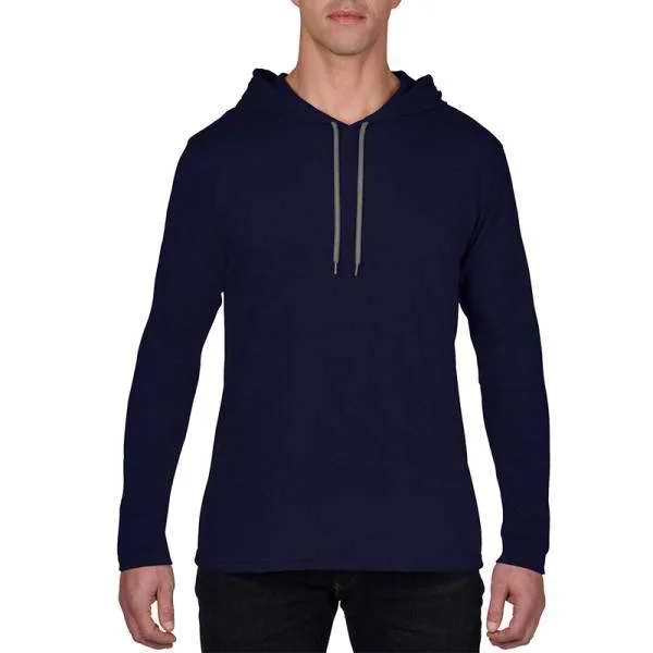 987 Anvil Long Sleeve Hooded T-Shirt - Clearance