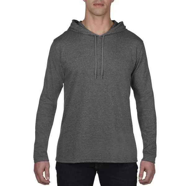 987 Anvil Long Sleeve Hooded T-Shirt - Clearance