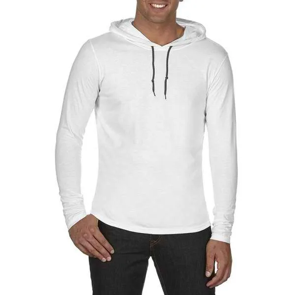 987 Anvil Long Sleeve Hooded T-Shirt - Clearance