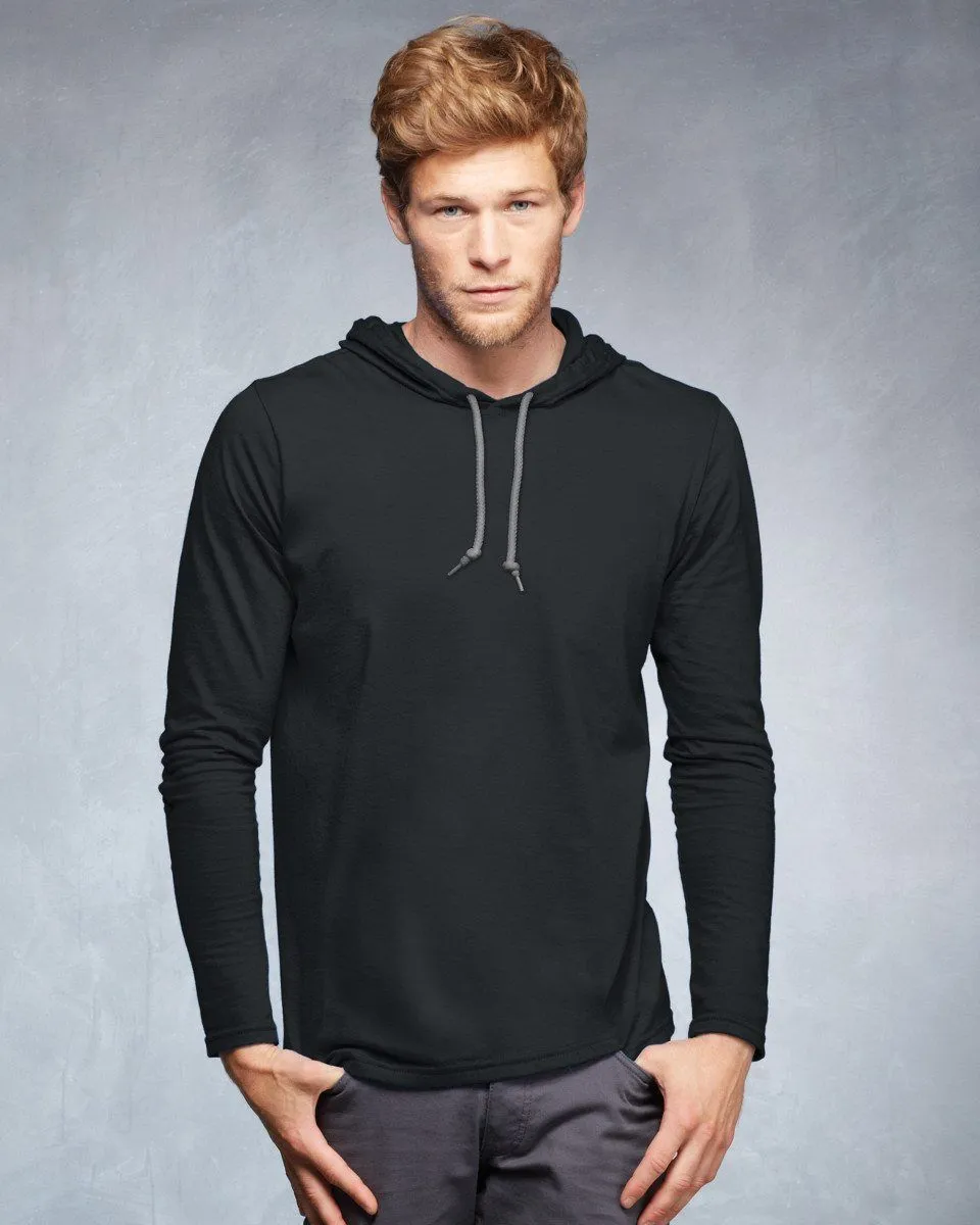 987 Anvil Long Sleeve Hooded T-Shirt - Clearance