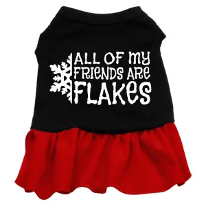 All my friends are Flakes Screen Print Dress Black with Red Med (12)