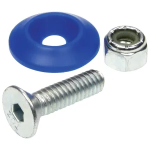 Allstar Performance Plastic Countersunk Bolt Kit - 1/4" x 1" - Blue (10 Pack)