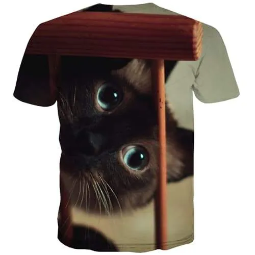 Animal T shirts Men Cat T-shirts Graphic Lovely T-shirts 3d Hip Hop T shirts Funny Street Tshirts Novelty Short Sleeve Hip hop