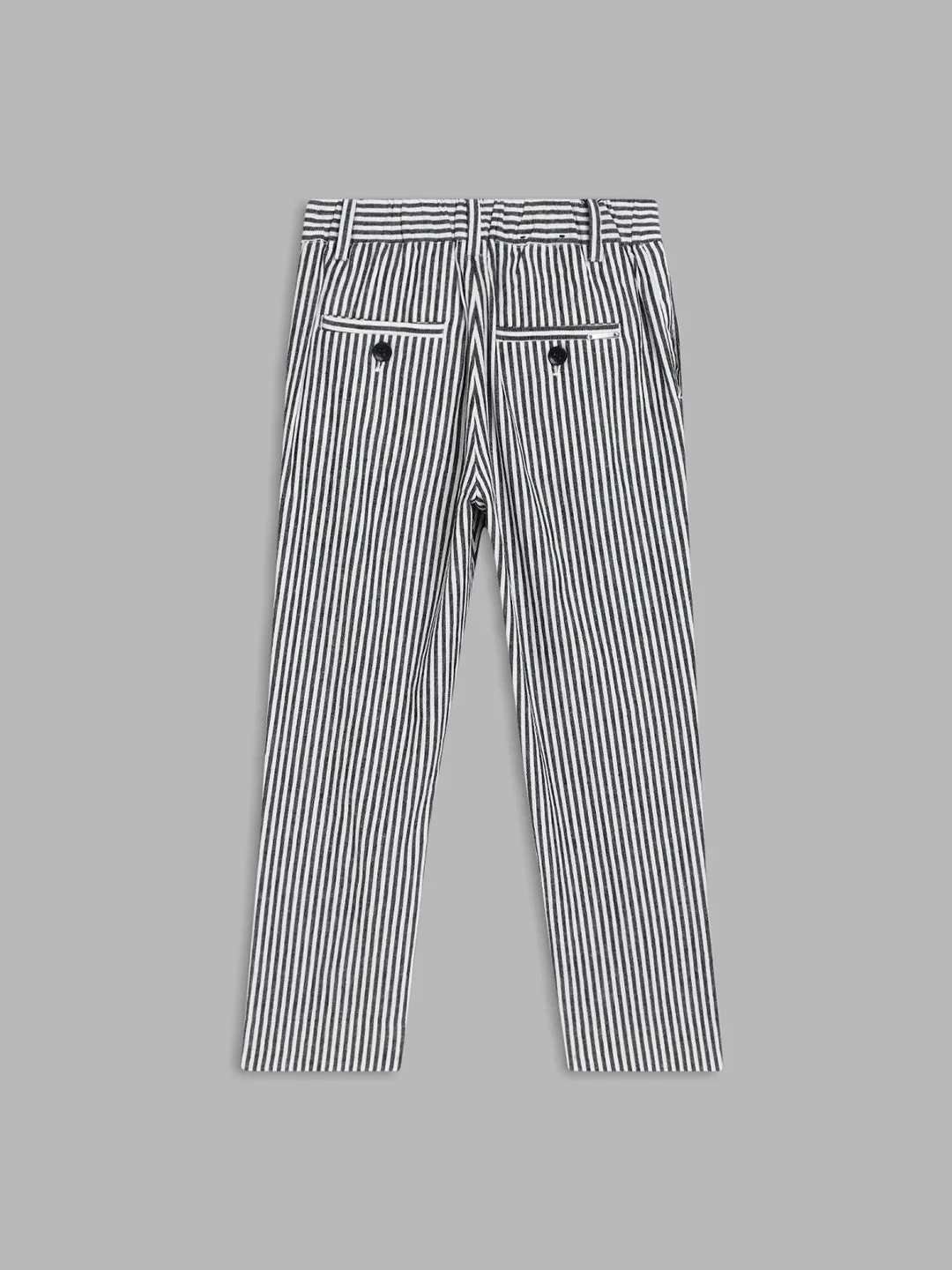 Antony Morato Boys Striped Mid-Rise Linen Cotton Trousers