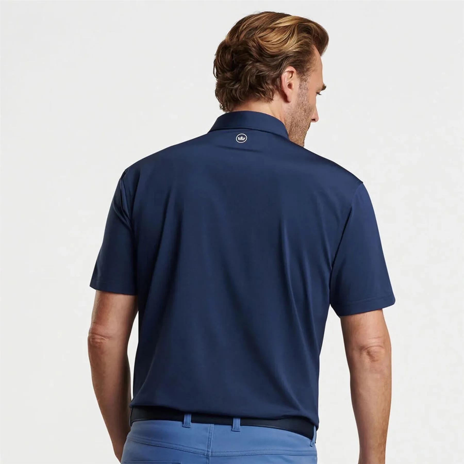 Archer Performance Jersey Polo Self Collar Navy - AW24