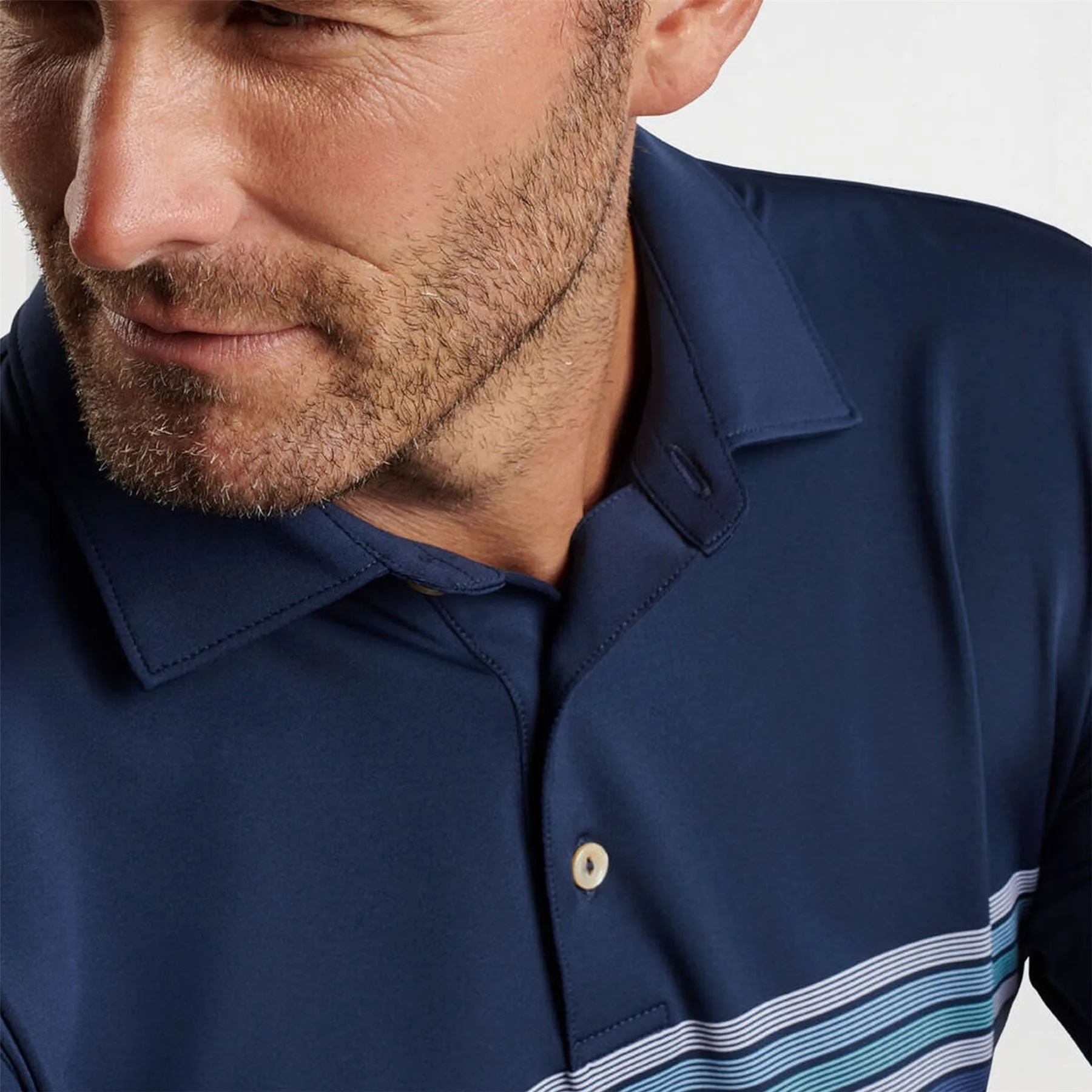 Archer Performance Jersey Polo Self Collar Navy - AW24