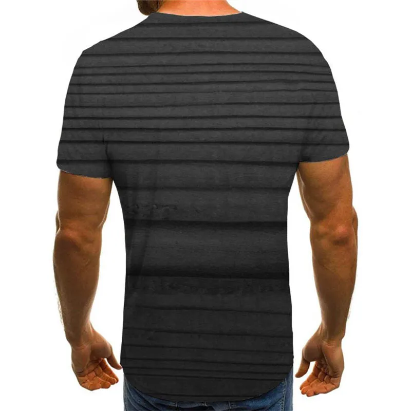 Black wood grain t shirt special texture top tee Casual different man art costume