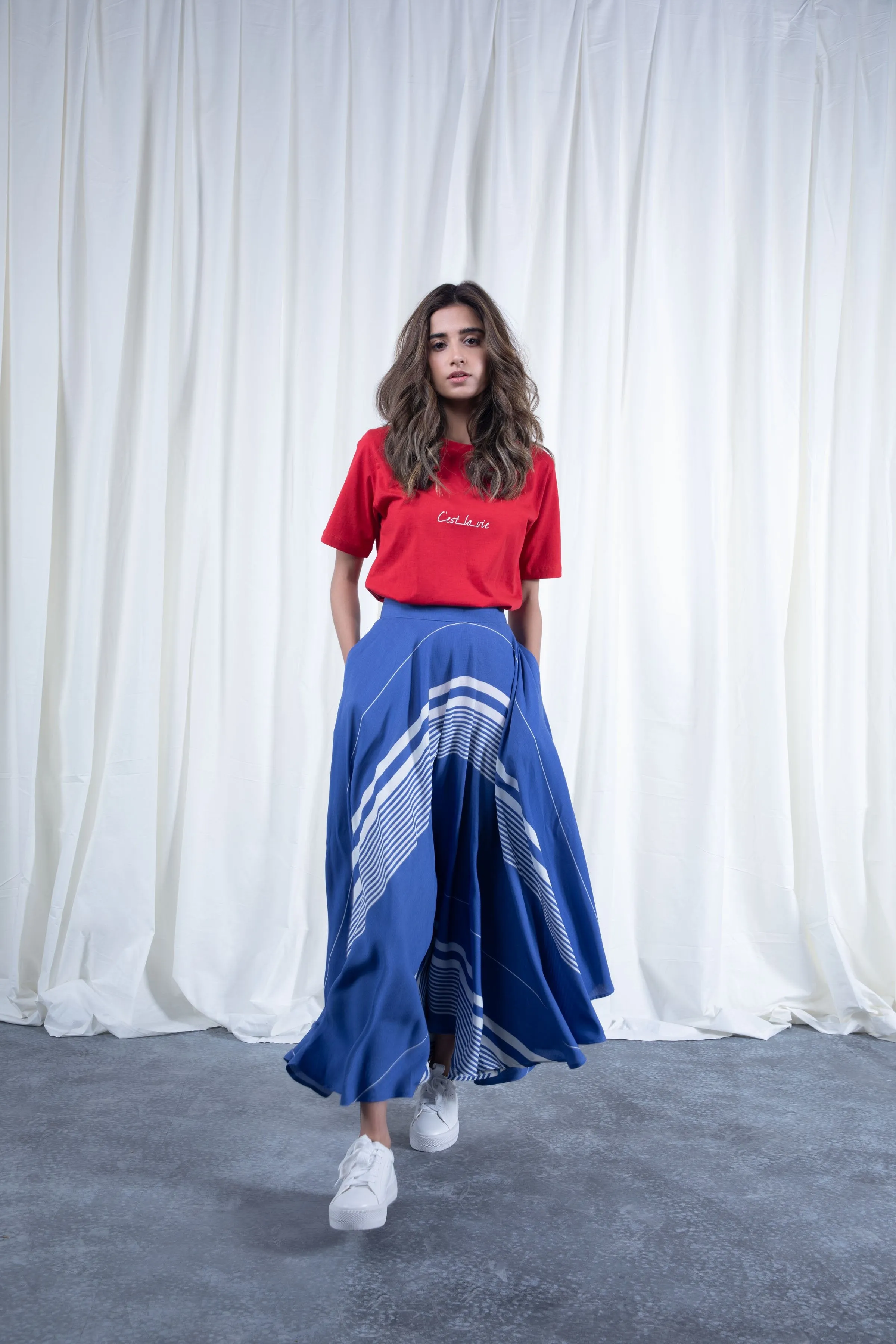 Blue Voluminous Skirt