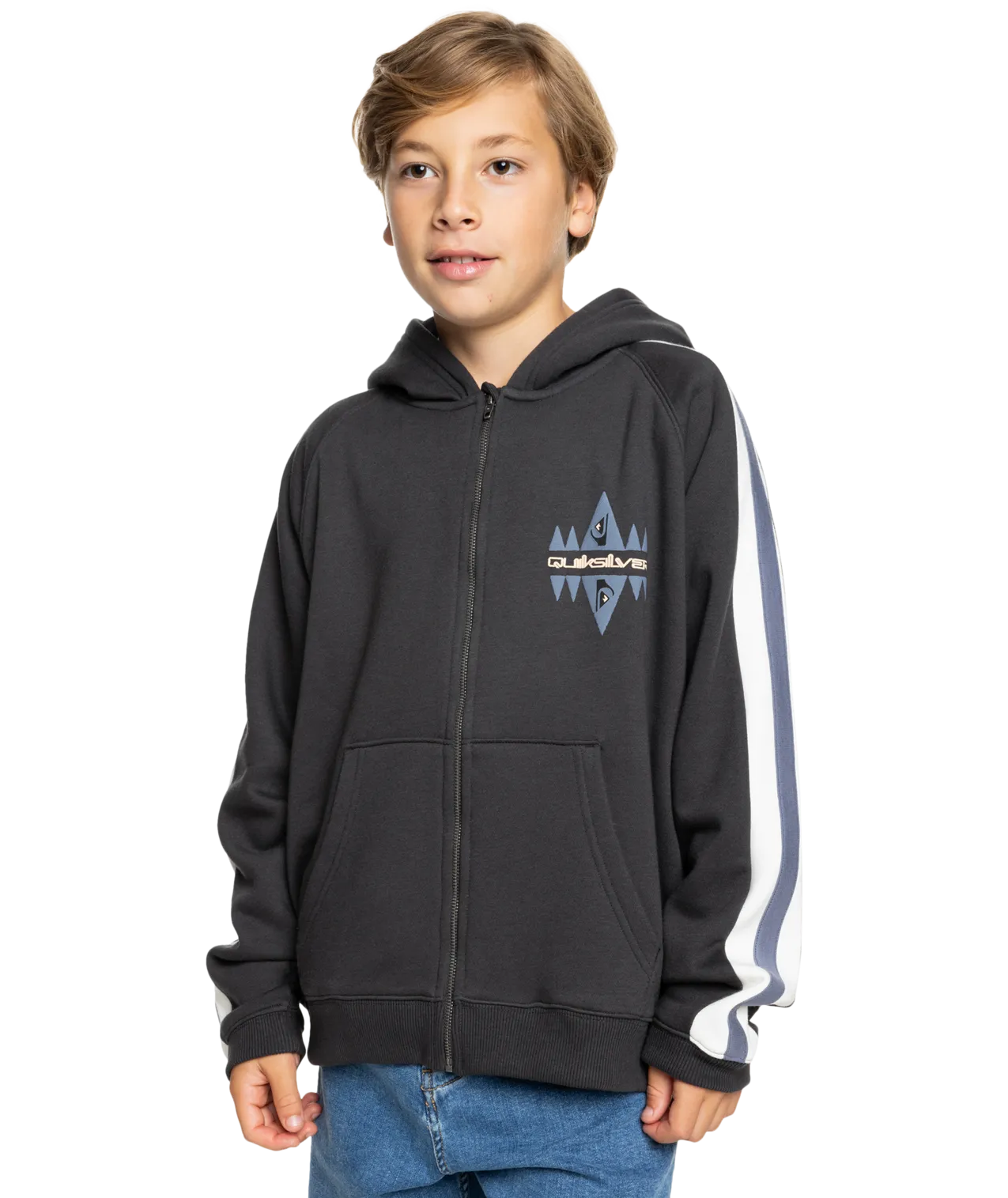 Boys Grayling Zip Hoodie in Tarmac