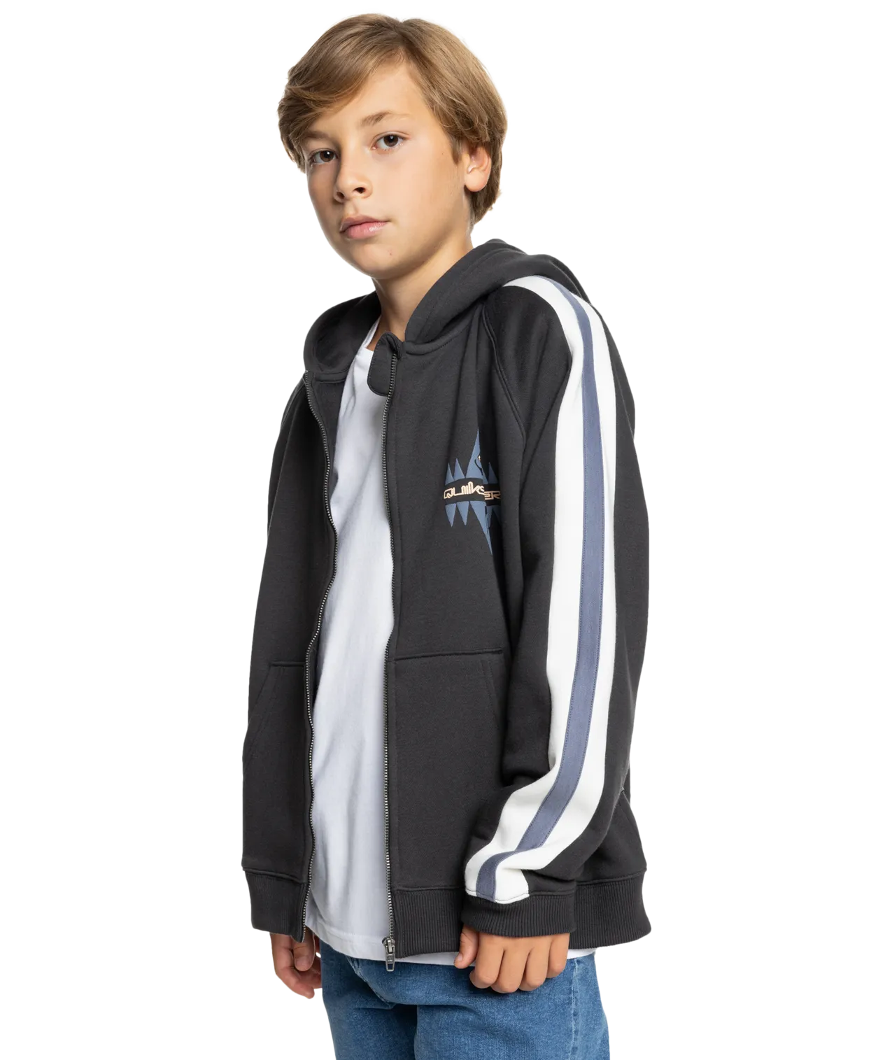 Boys Grayling Zip Hoodie in Tarmac