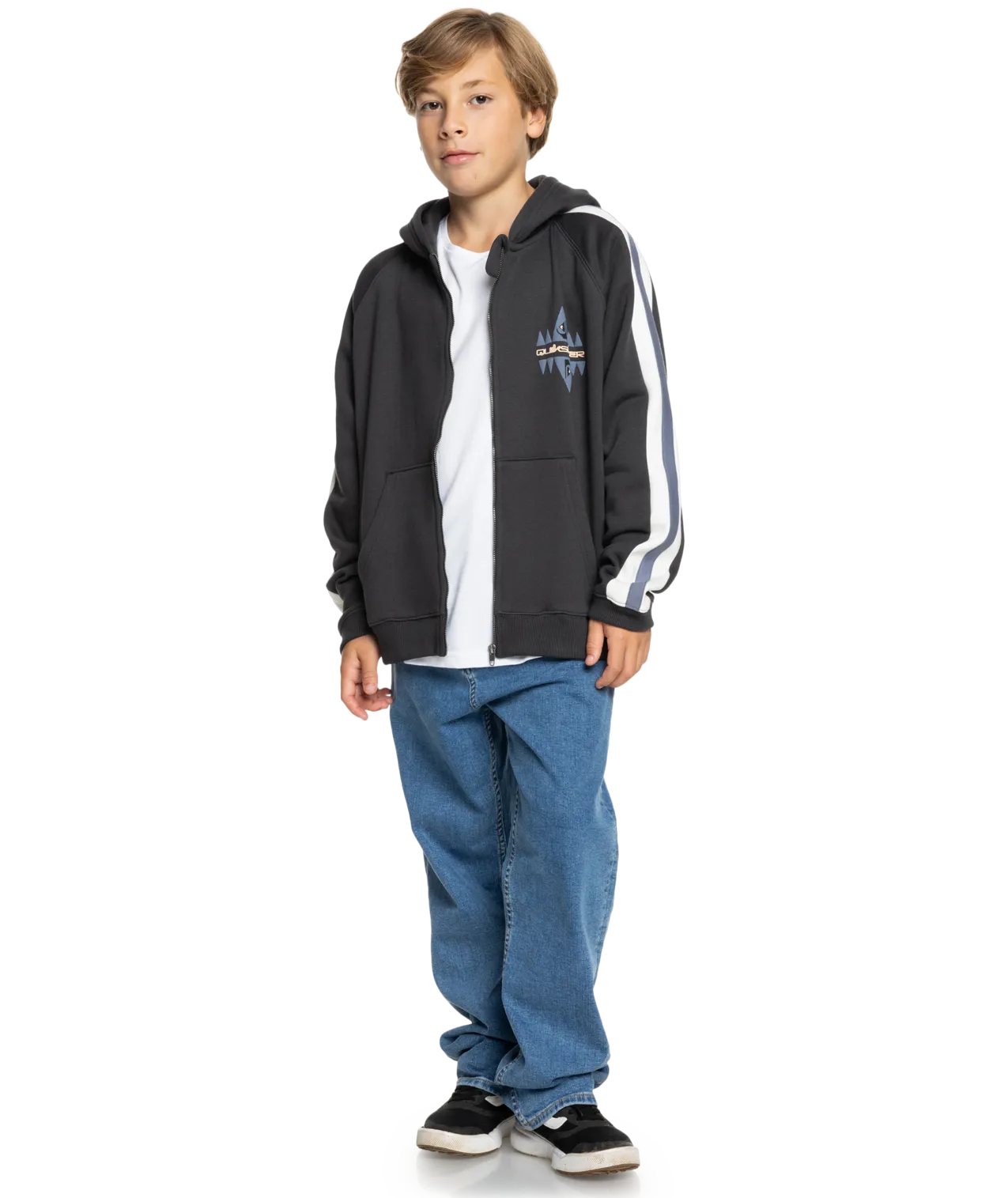 Boys Grayling Zip Hoodie in Tarmac