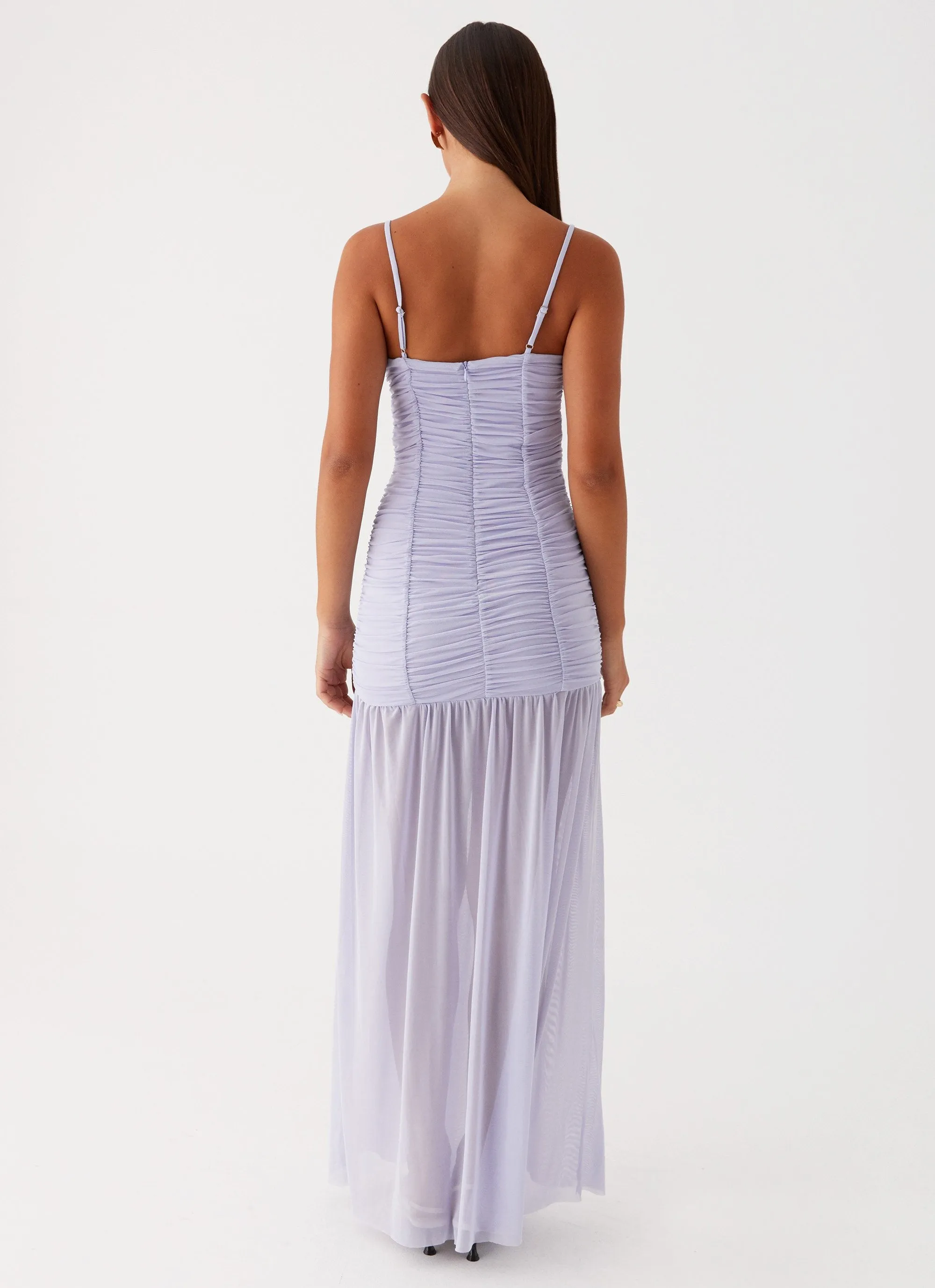 Constance Mesh Maxi Dress - Lavender