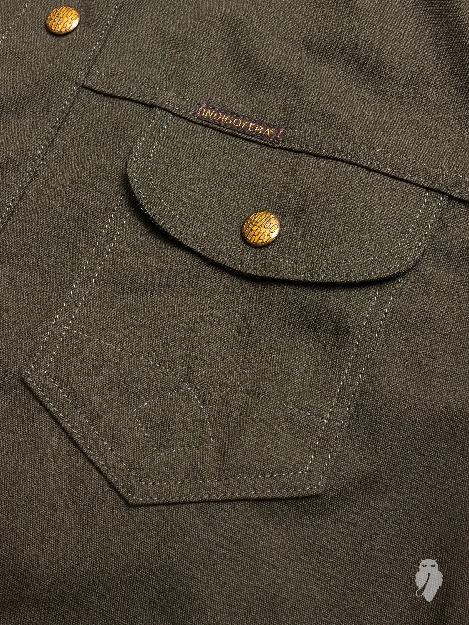 Copeland Canvas Shirt in Dark Green