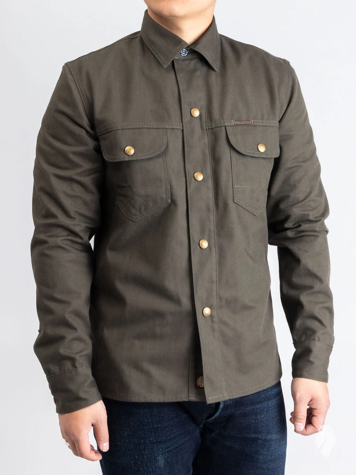 Copeland Canvas Shirt in Dark Green