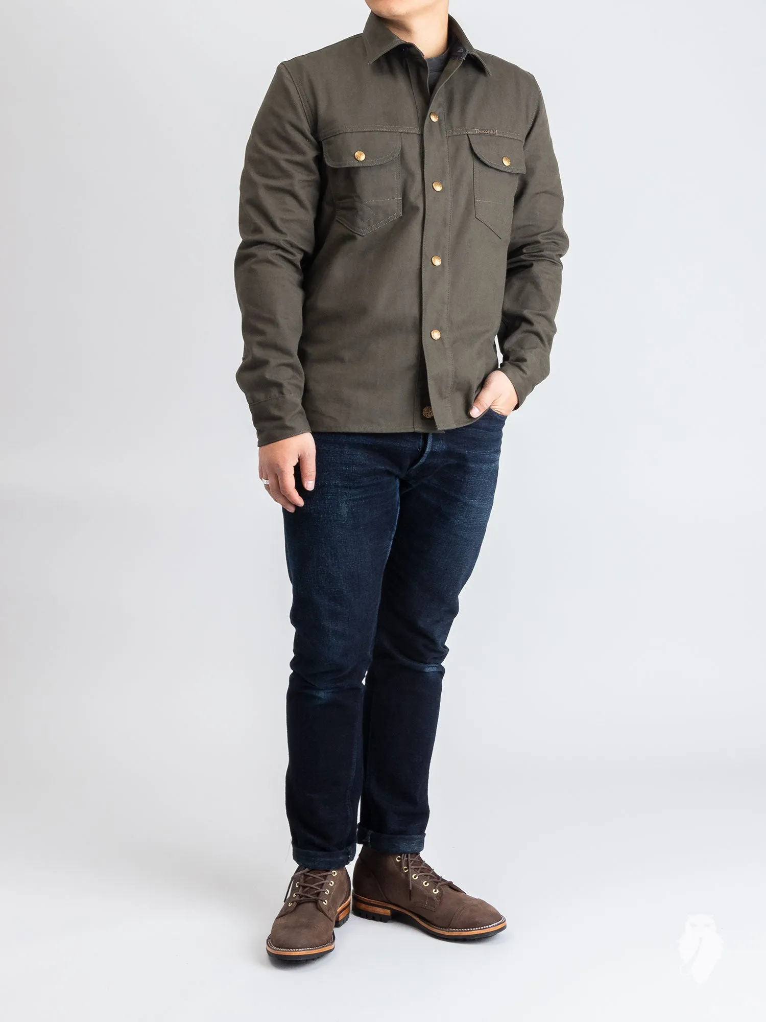 Copeland Canvas Shirt in Dark Green