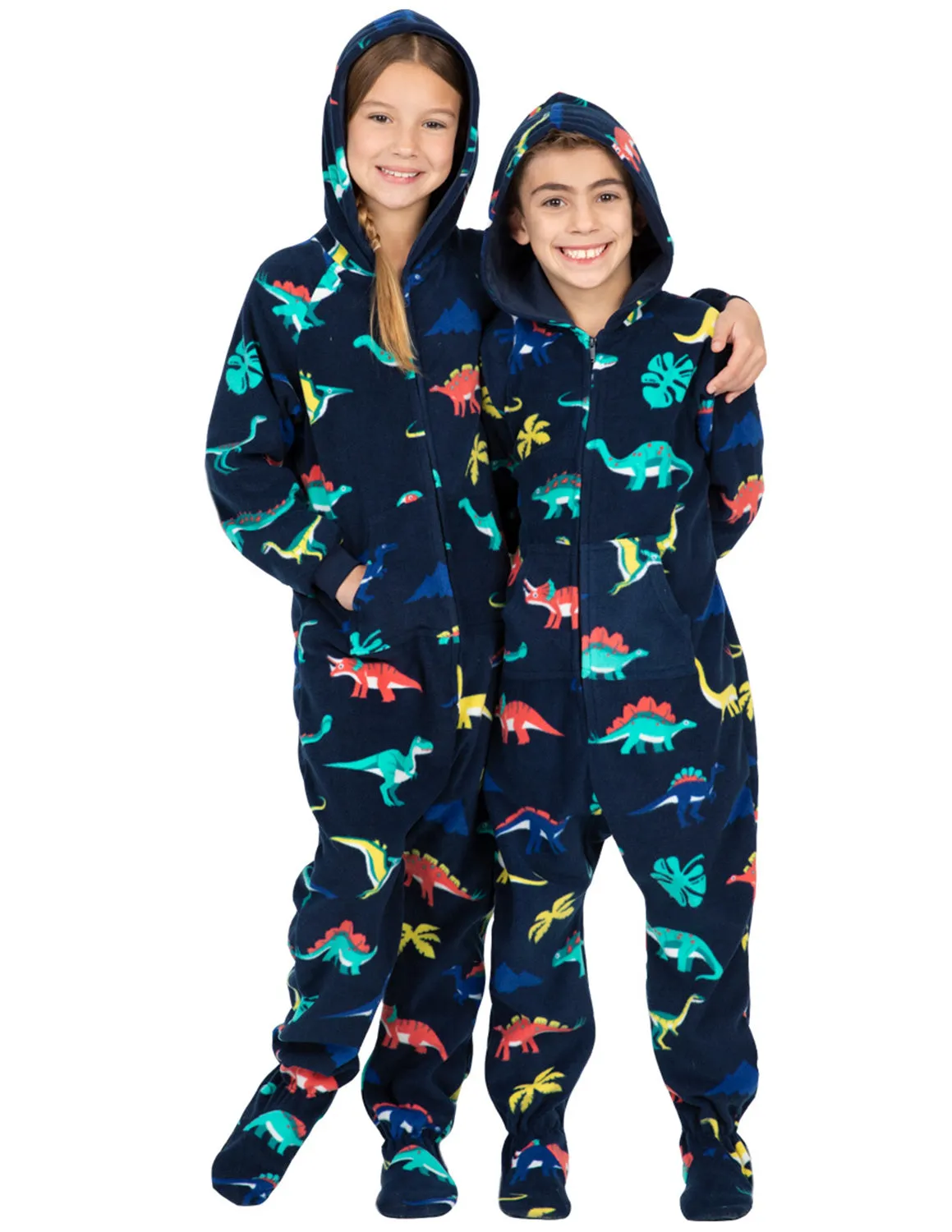 Dinosaur Kingdom Kids Hoodie Fleece Onesie