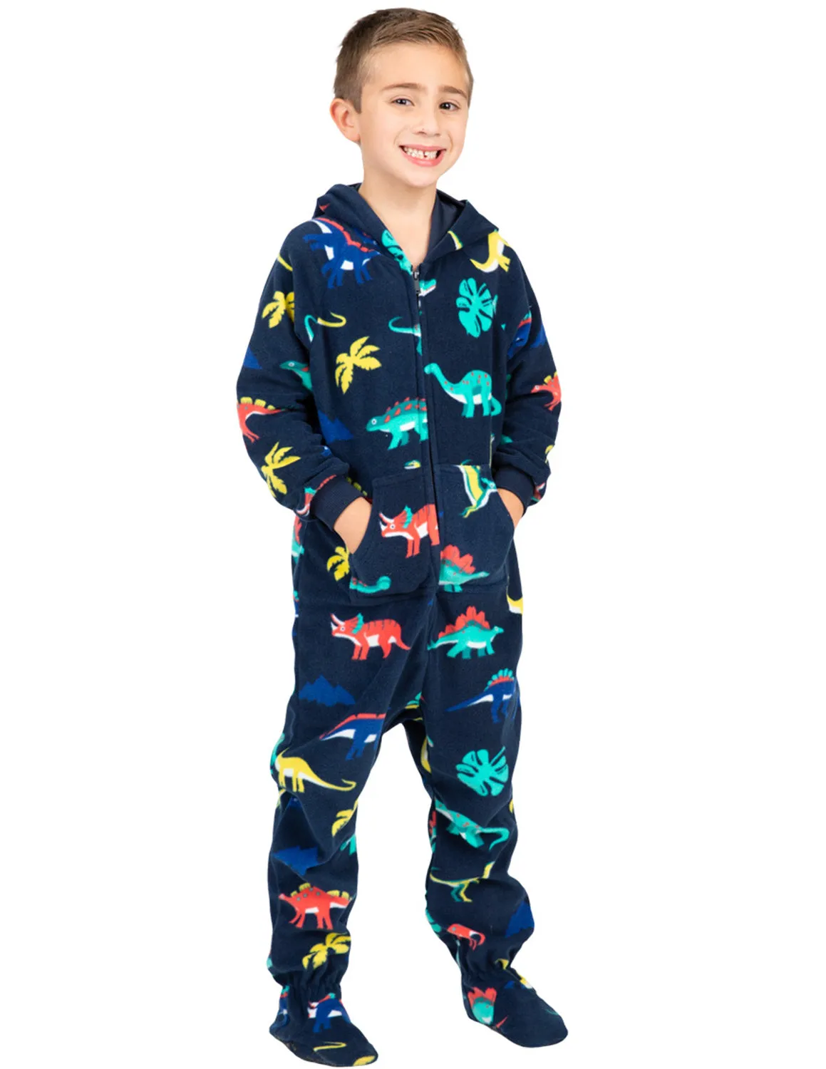 Dinosaur Kingdom Kids Hoodie Fleece Onesie