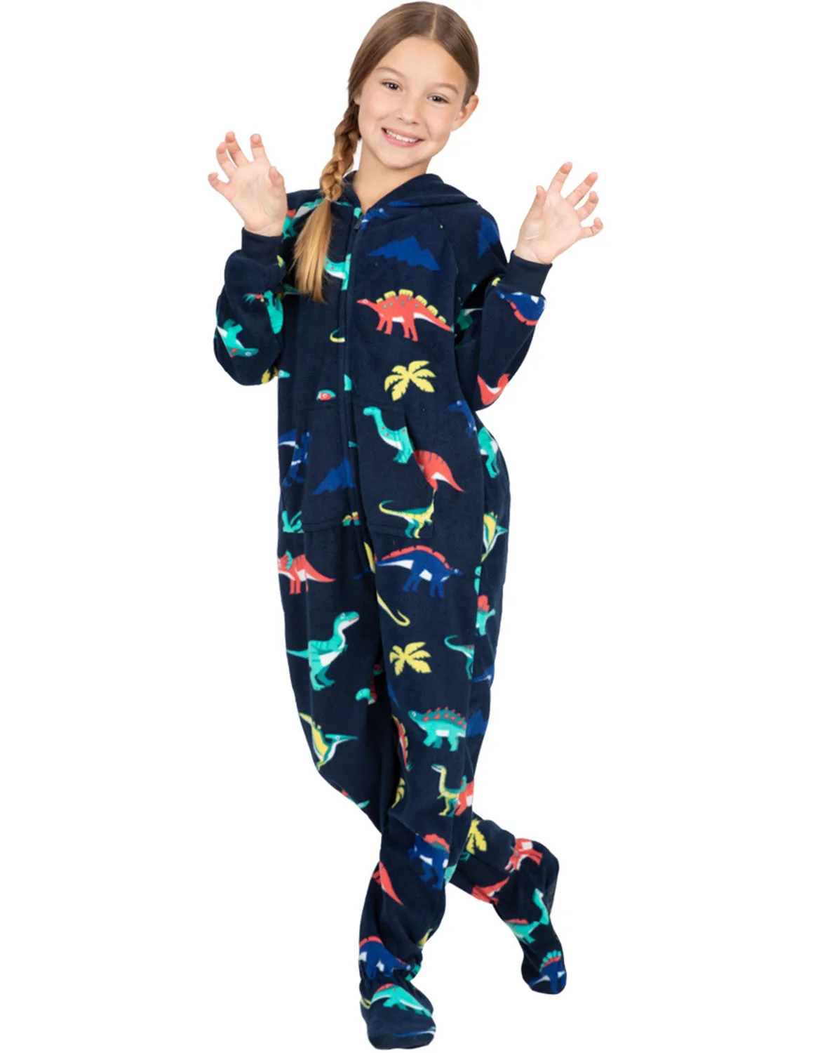 Dinosaur Kingdom Kids Hoodie Fleece Onesie