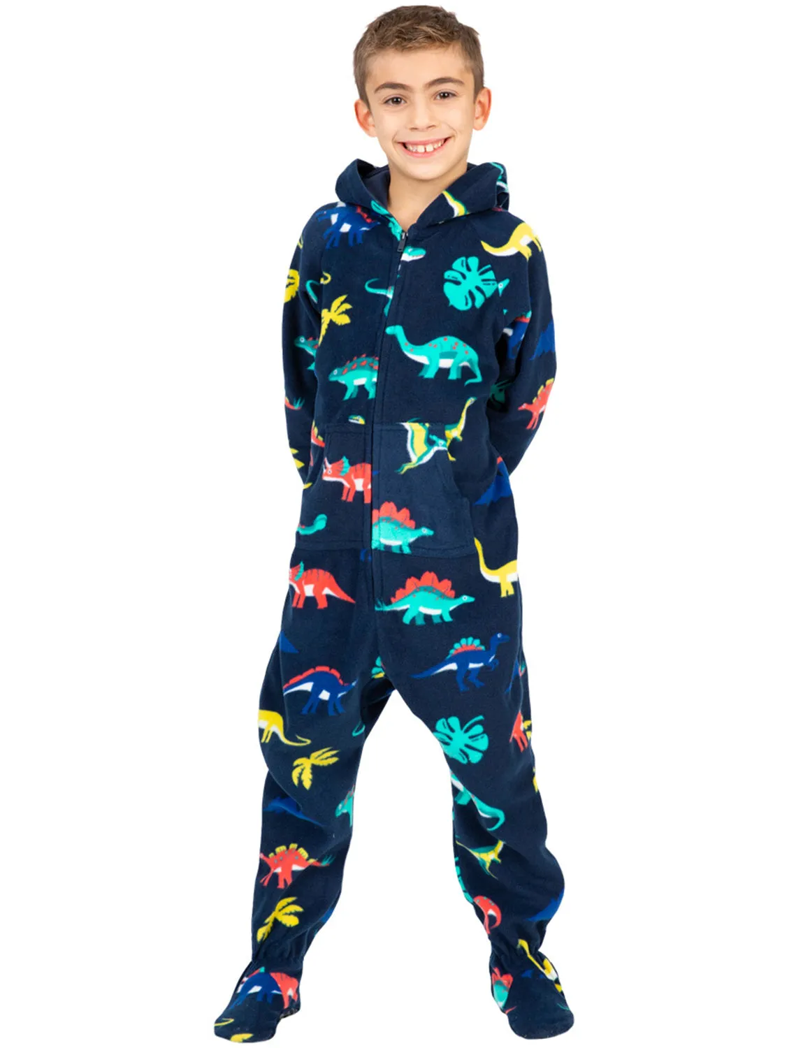 Dinosaur Kingdom Kids Hoodie Fleece Onesie