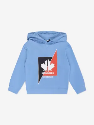 Dsquared2 Boys Maple Leaf Logo Hoodie in Blue