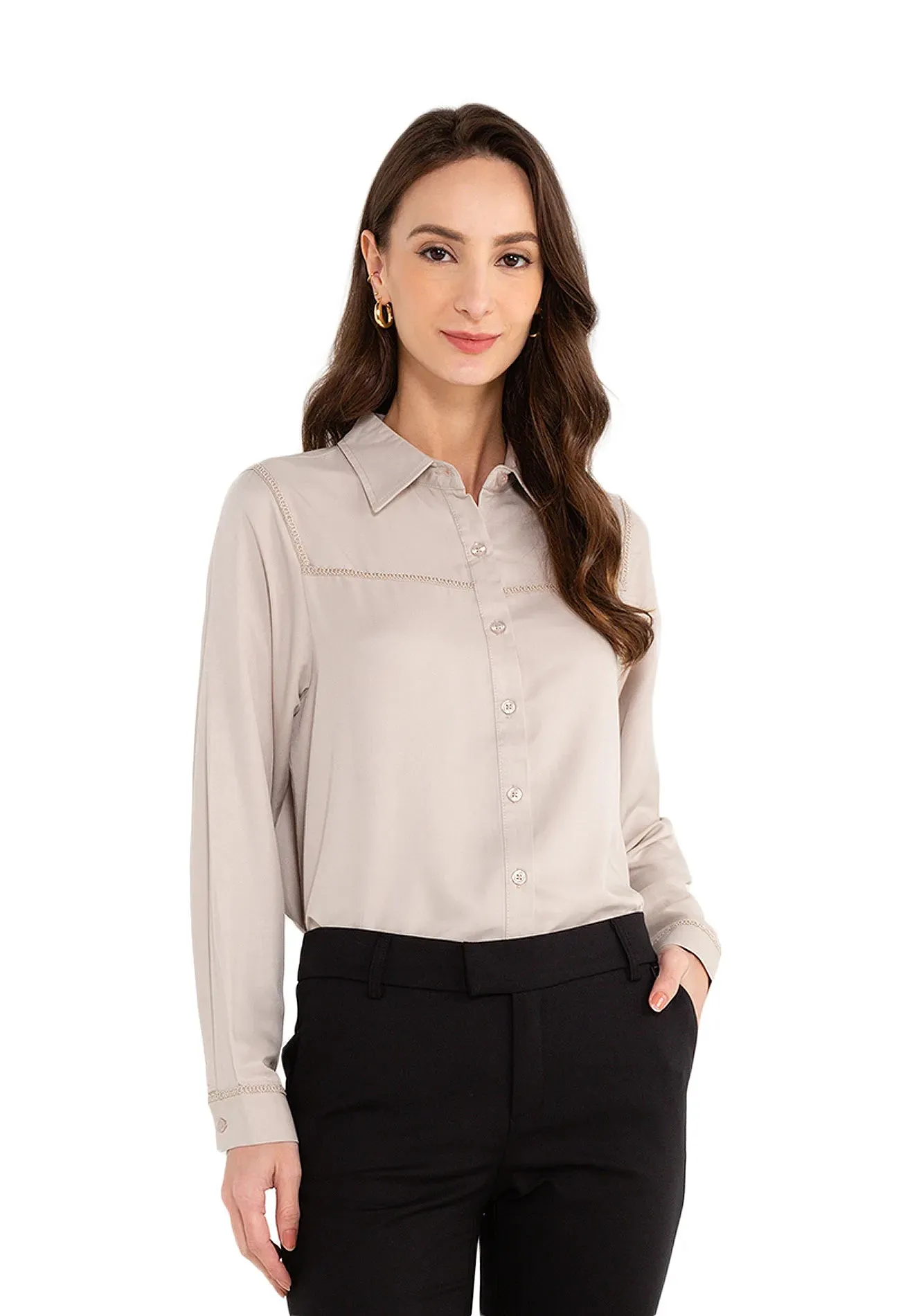 ELLE Apparel Button Up Blouse