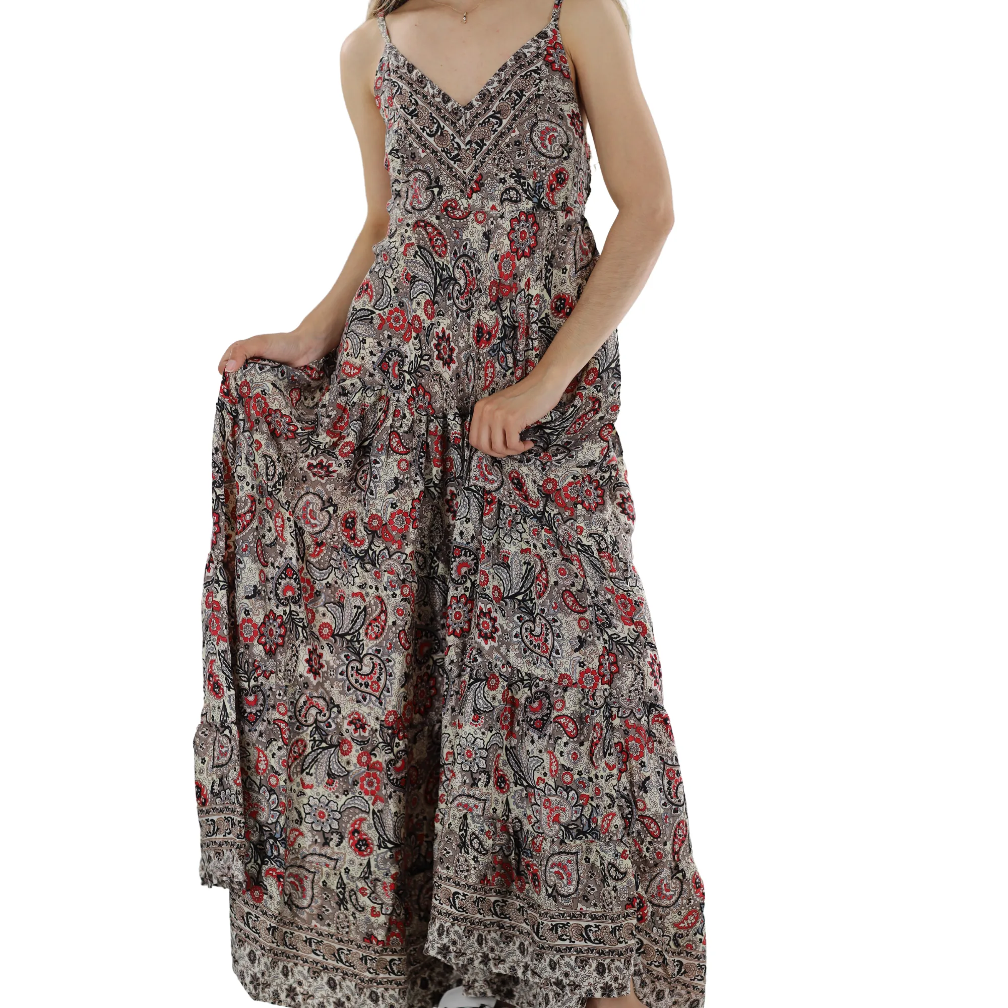 Flowy Long Flower 'Irene' Maxi Dress