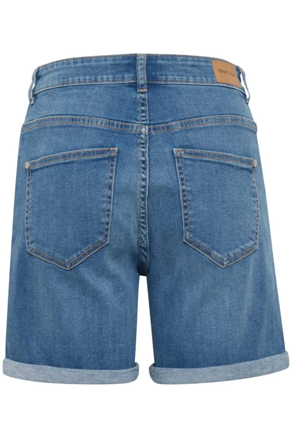 Fransa Denim Shorts Mid Blue