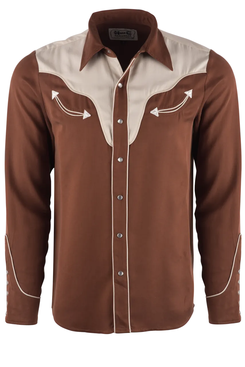 H Bar C Ranchwear San Juan Pearl Snap Shirt - Brown