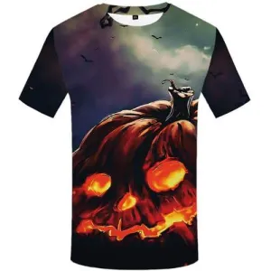 Halloween T-shirt Men Sky T shirts Funny Pumpkin Tshirt Printed Bat Tshirts Casual Harajuku Tshirts Novelty Short Sleeve Hip hop