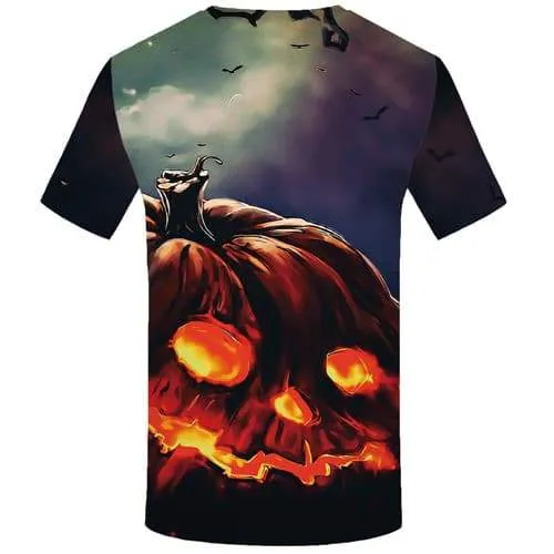 Halloween T-shirt Men Sky T shirts Funny Pumpkin Tshirt Printed Bat Tshirts Casual Harajuku Tshirts Novelty Short Sleeve Hip hop