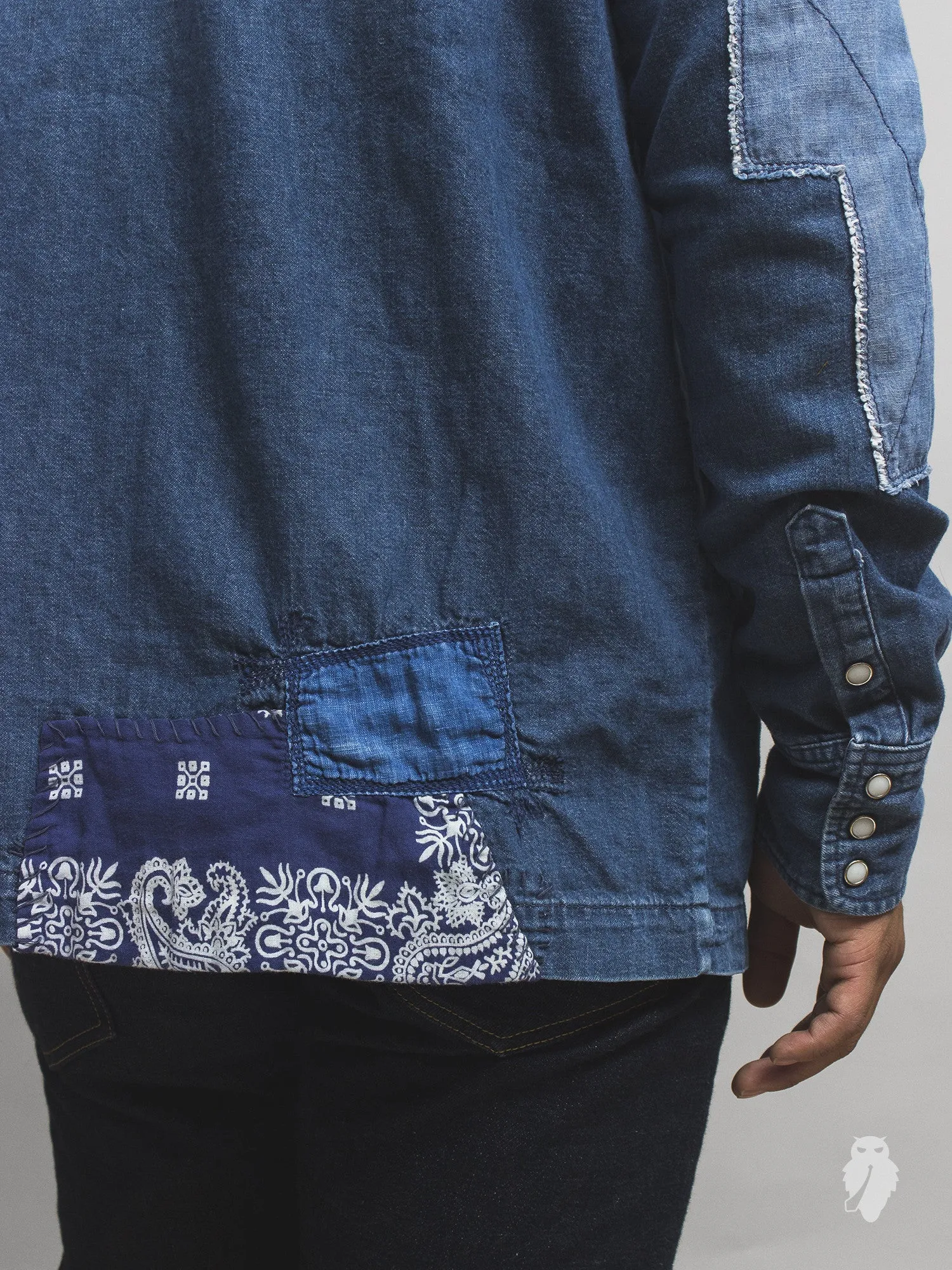 Haori Western Denim Shirt in Natural Indigo Remake