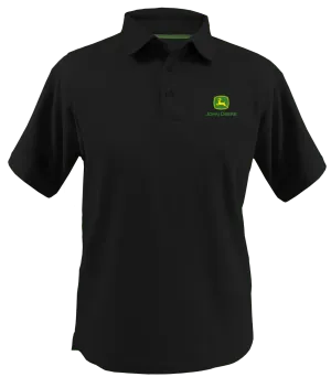 John Deere Men's Black Polo Tee