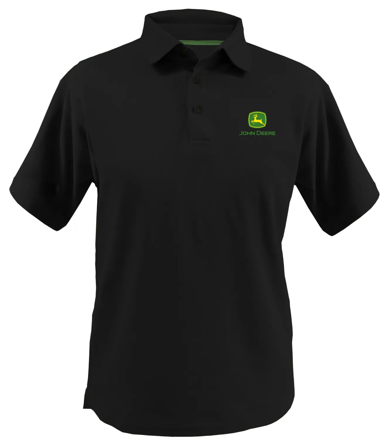 John Deere Men's Black Polo Tee