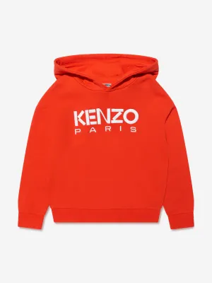 KENZO Boys Logo Hoodie in Red