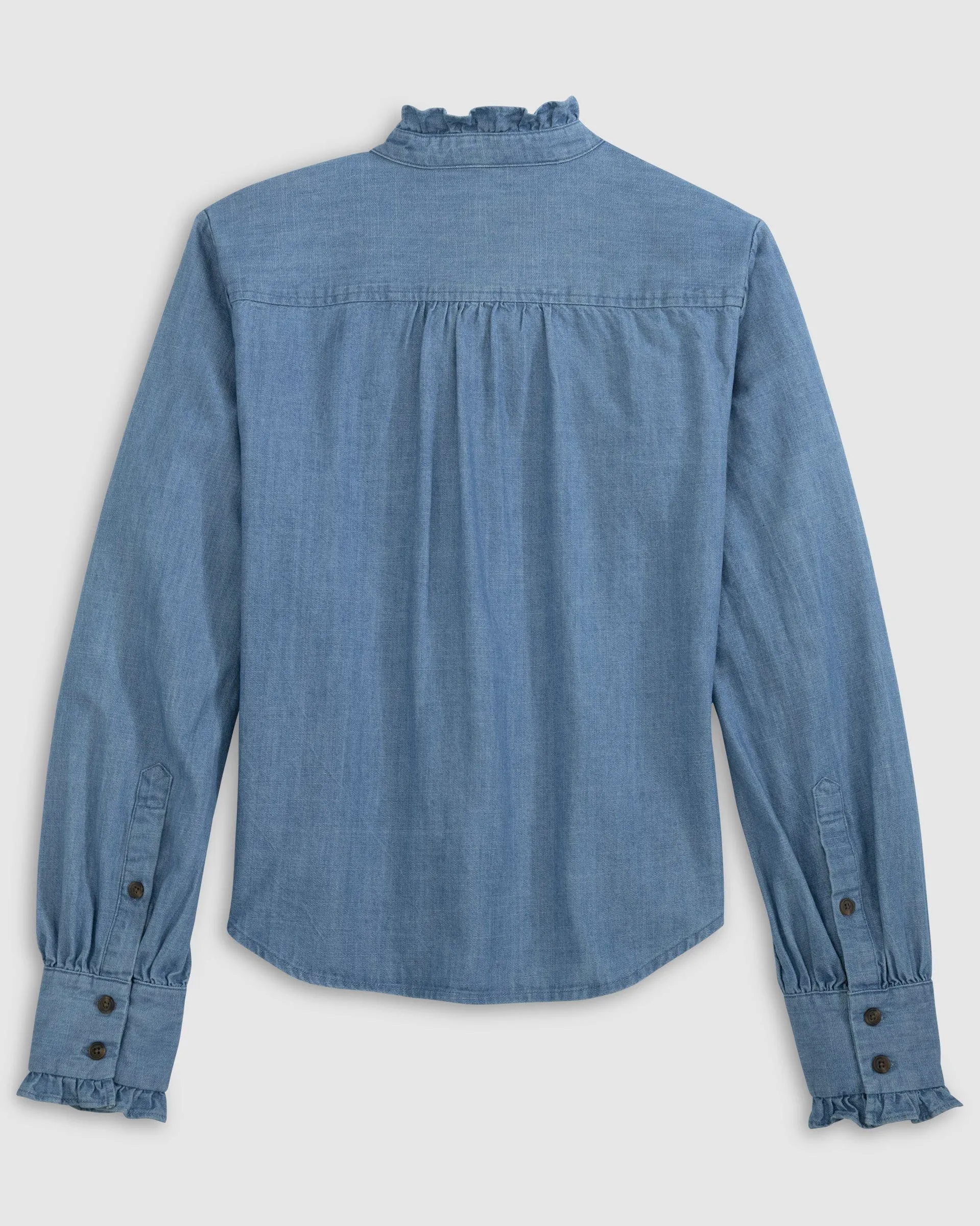 Layla Ruffled Chambray Blouse