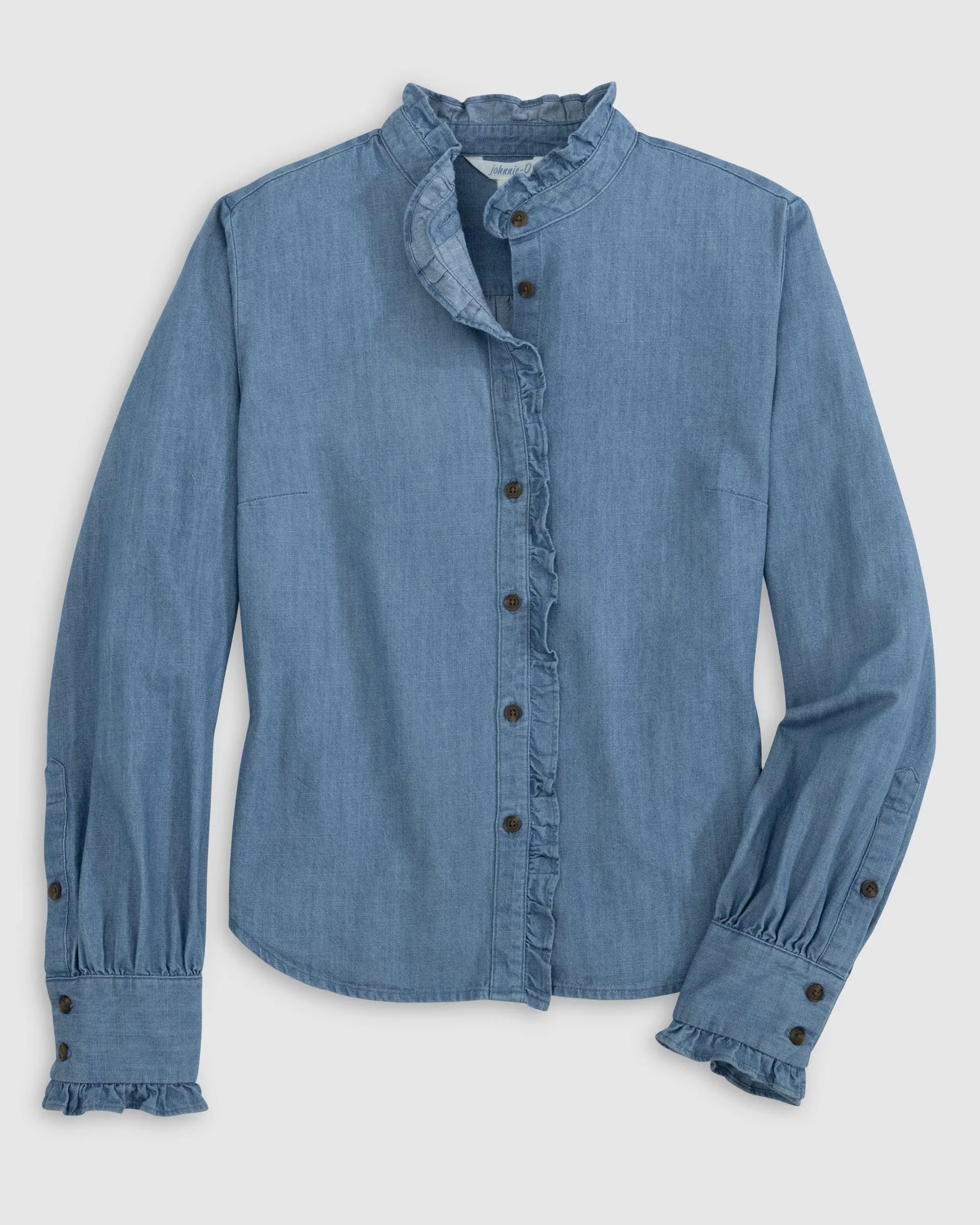 Layla Ruffled Chambray Blouse