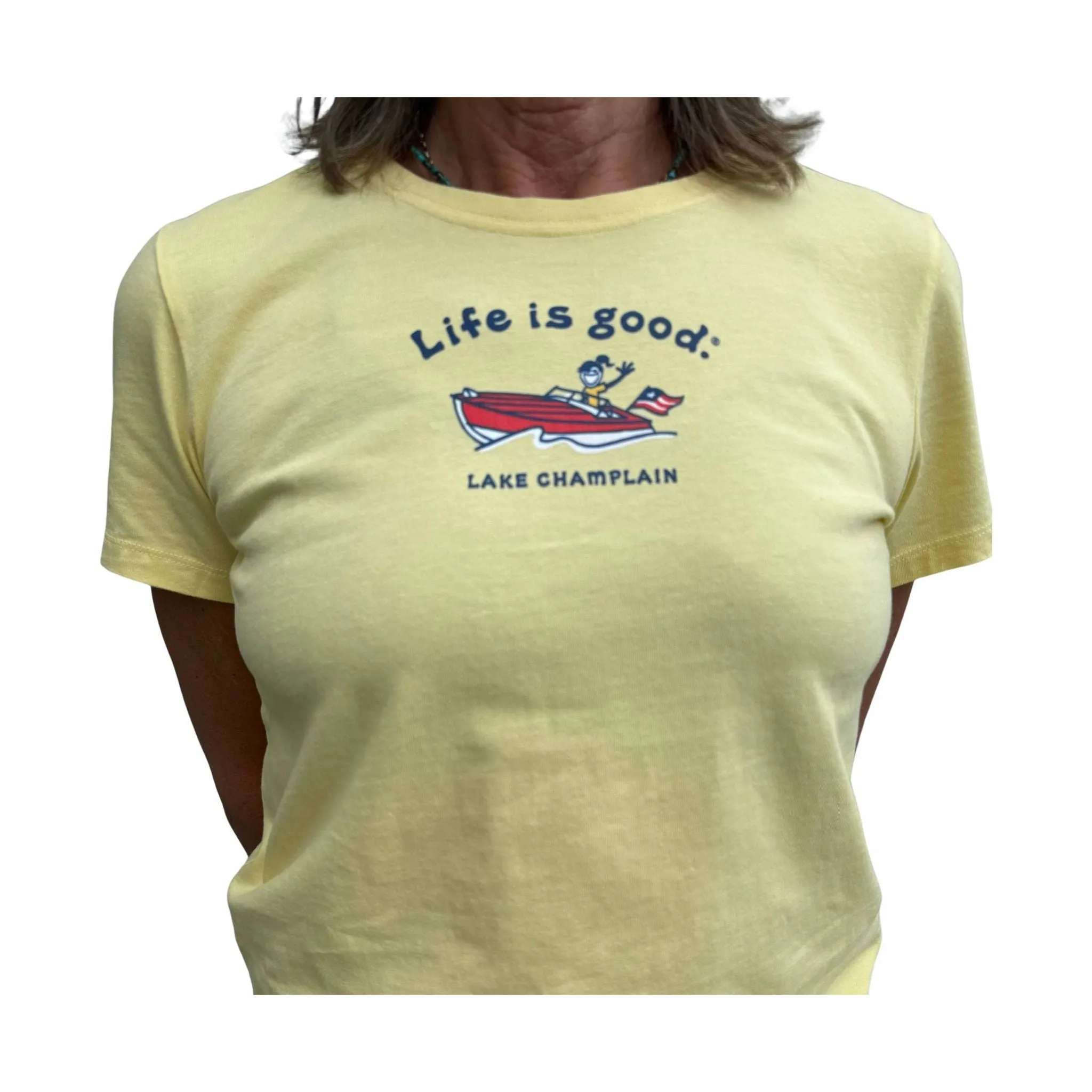 Life is Good Women's Lake Champlain Exclusive Jackie Tee - Sandy Yellow