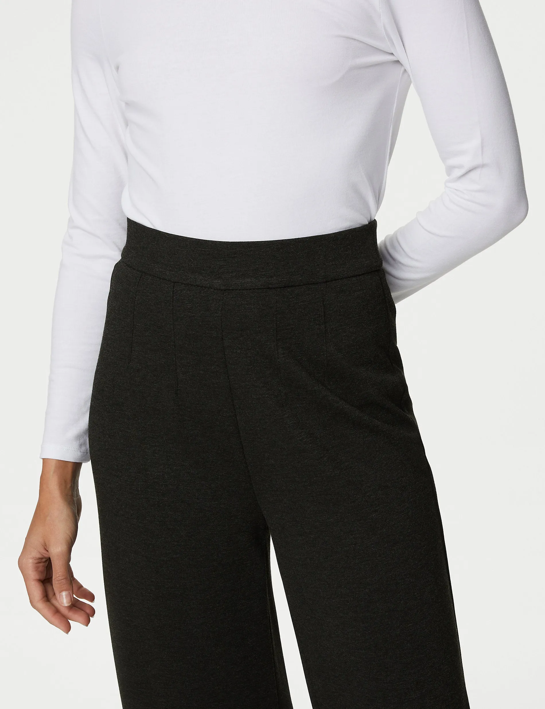 Marks & Spencer stretch jersey wide leg trousers