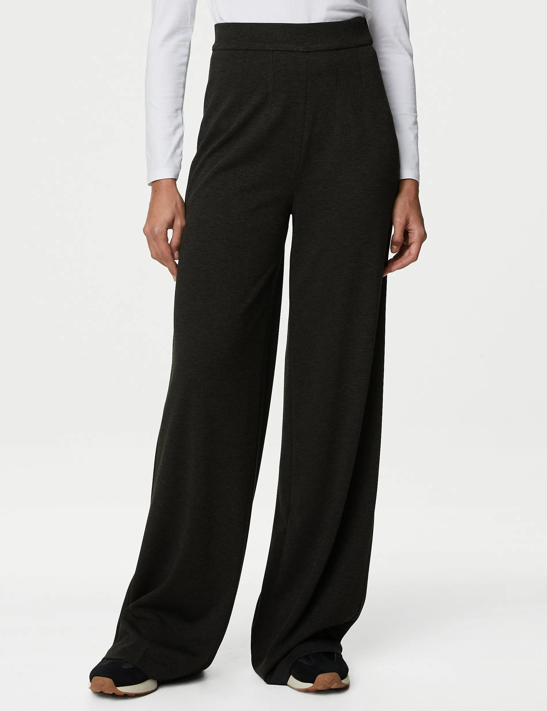 Marks & Spencer stretch jersey wide leg trousers