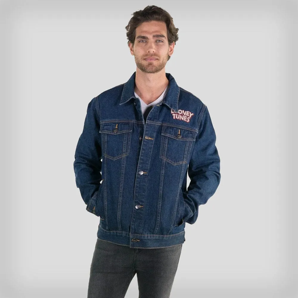 Members Only Men's Looney Tunes Denim Trucker Jacket