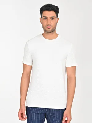 Men Textured Crew Neck T-Shirt