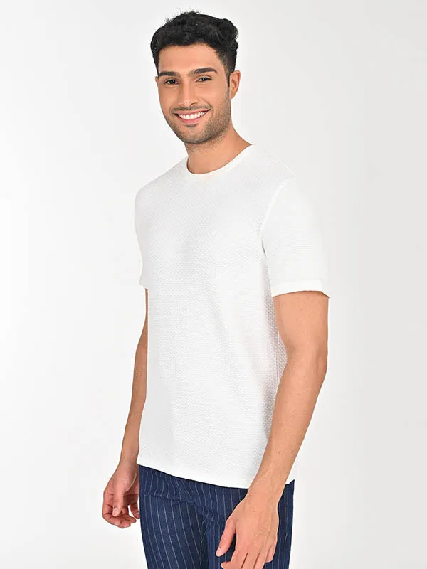 Men Textured Crew Neck T-Shirt