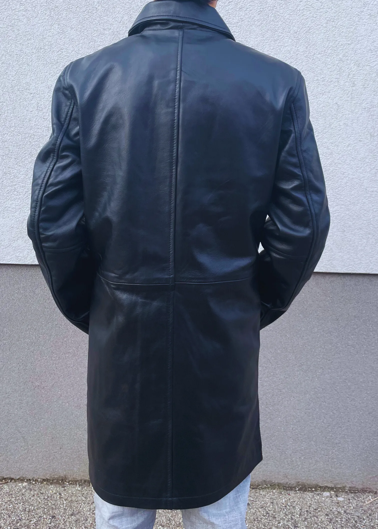 Men's Black Sheepskin Leather Coat