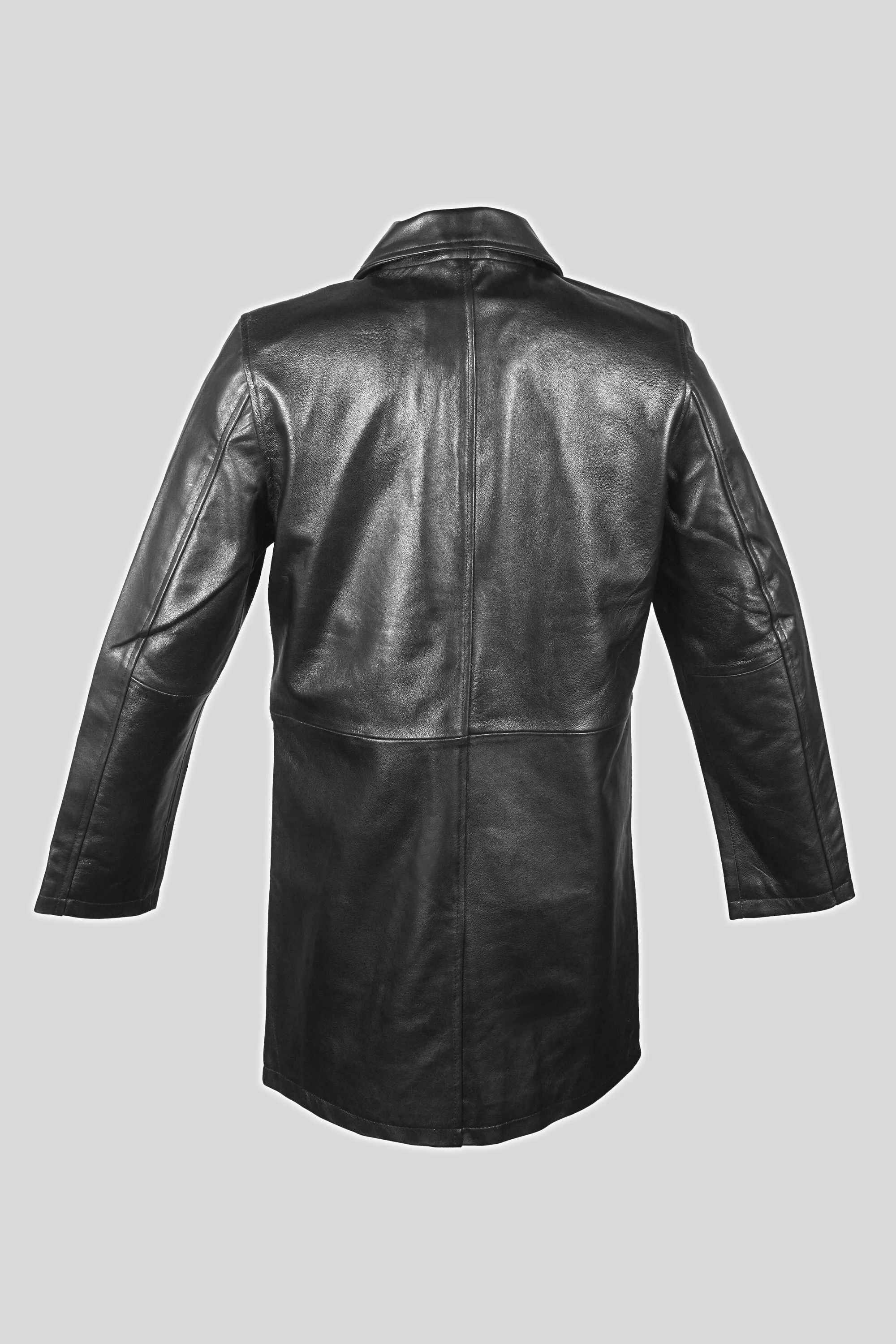 Men's Black Sheepskin Leather Coat