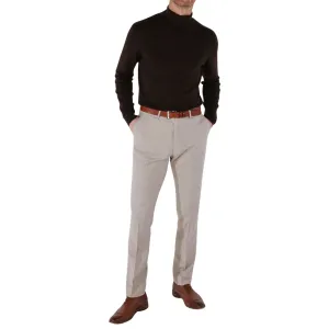 Men's Trousers Beige Birdseye Summer Wedding Pants