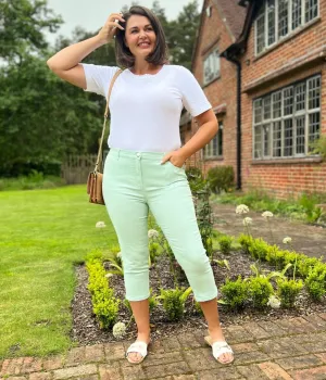 Mint Green Sara Crop Jeans