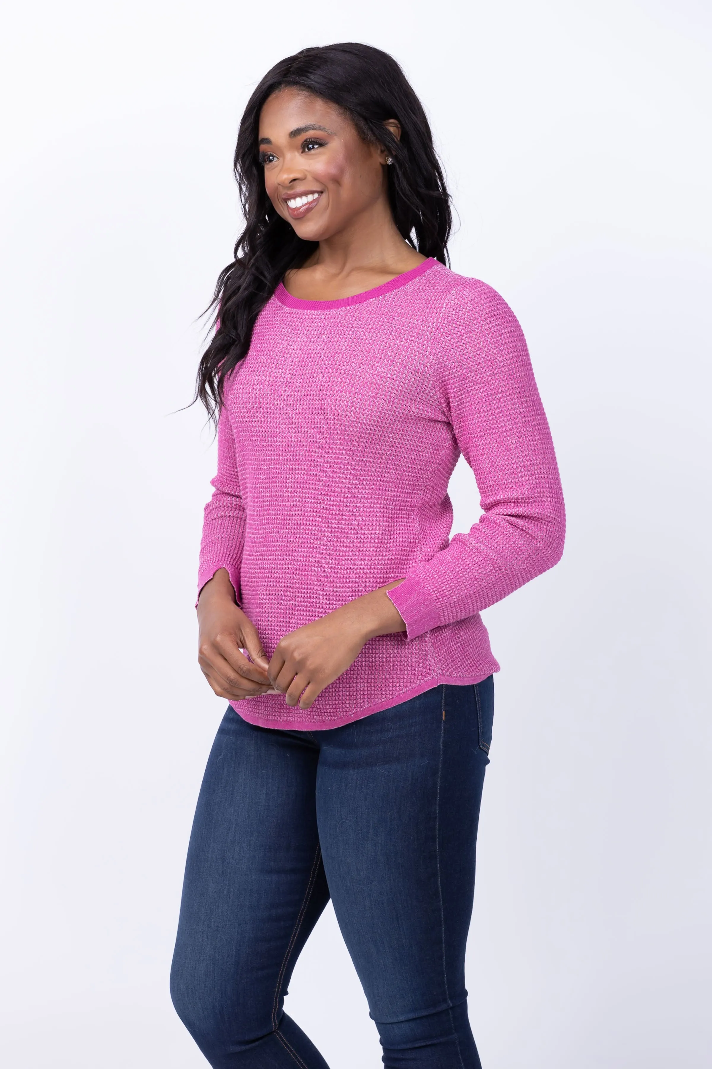 Nic   Zoe Chill Out Sweater in Orchid Petal