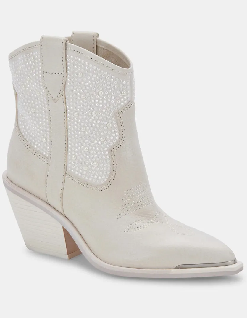 Off White Pearl Nashe Booties