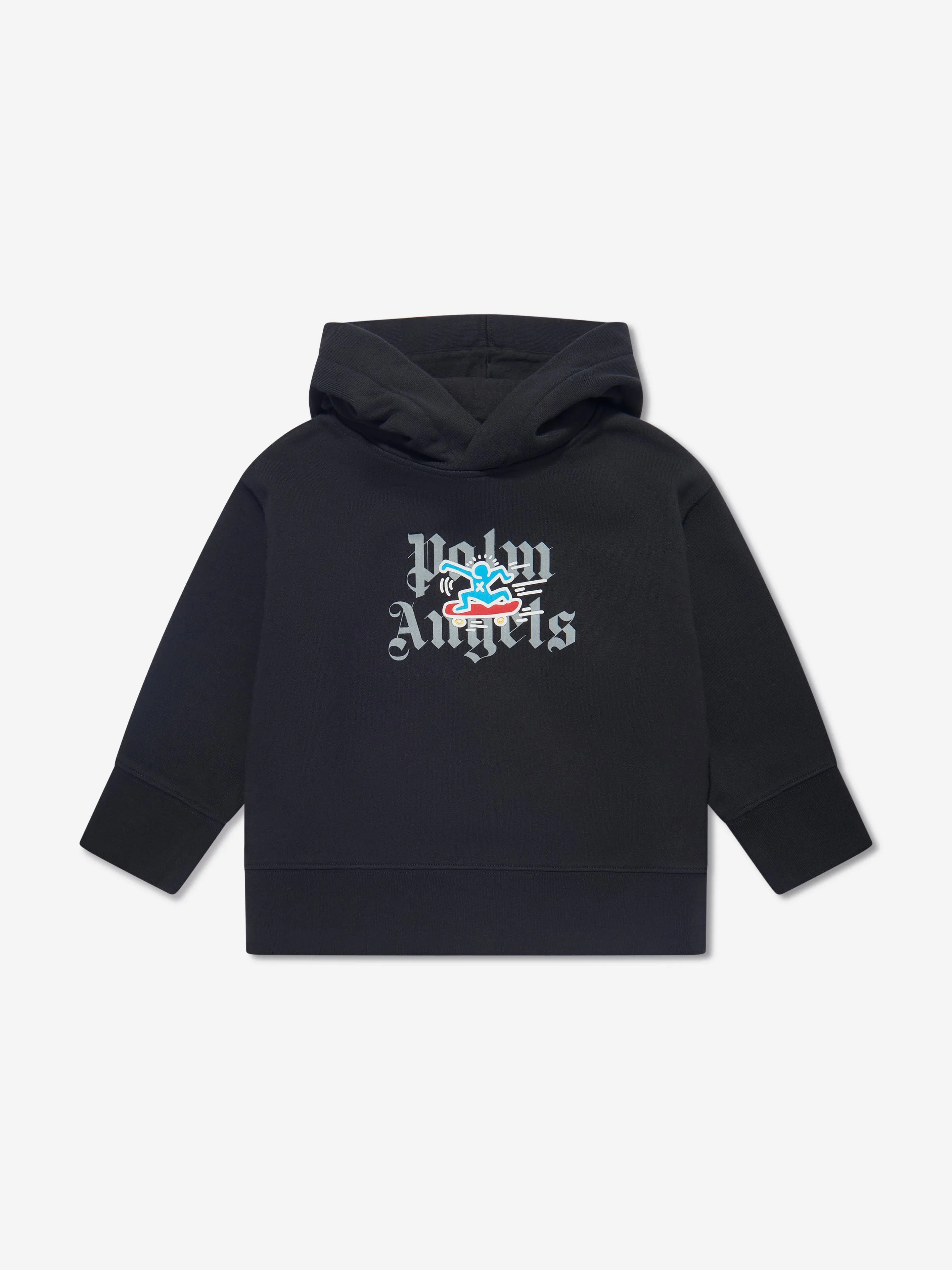 Palm Angels Boys PA X Keith Haring Skateboard Hoodie in Black